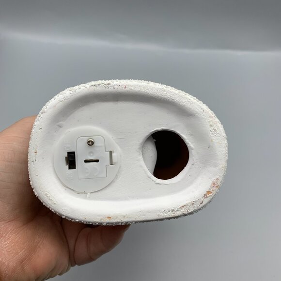 Cute Ceramic Snowman Dressed like Santa with Clear Light-Up Tree - Picture 7 of 10